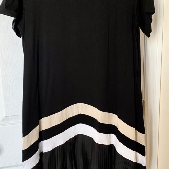 UCHUU Designer WOMEN'S DRESS BLACK with beige white details Size 14-Uchuu size4 - Picture 5 of 5